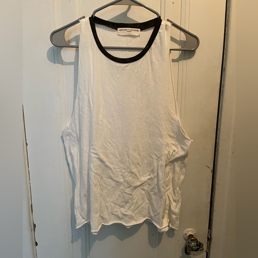 Urban Outfitters White & Green Tank Top